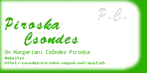 piroska csondes business card